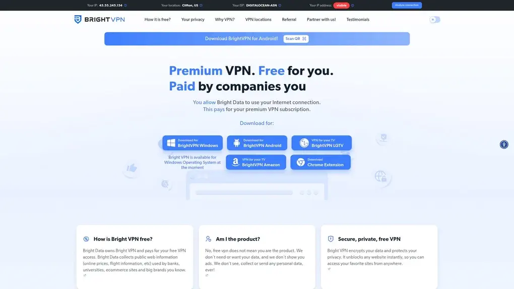 Bright VPN screenshot