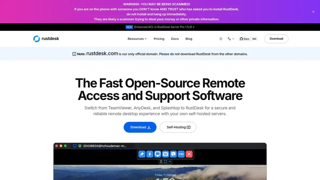 RustDesk screenshot